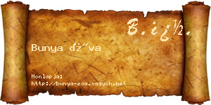 Bunya Éva névjegykártya